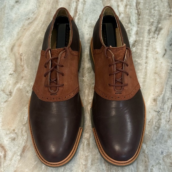 Men’s COLE HAAN Grand OS brown leather derby shoes- Size 10.5 - Picture 3 of 11